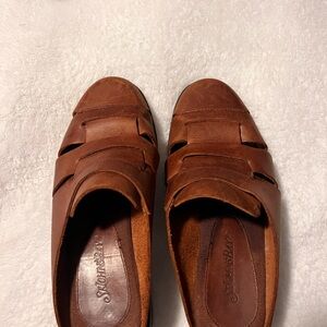 St John's Bay Brown Leather Slip-On Loafers